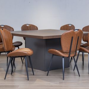 SYDNEY Square Dining Table + 8 Metz Chairs