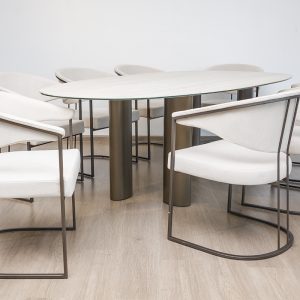 GREECE 2.3m Dining Table  + 8 Almeira Chairs