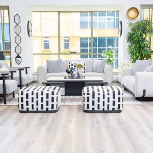 GEORJIO 9 Seater Fabric Sofa (4+3+1+1) + 2 Ottomans